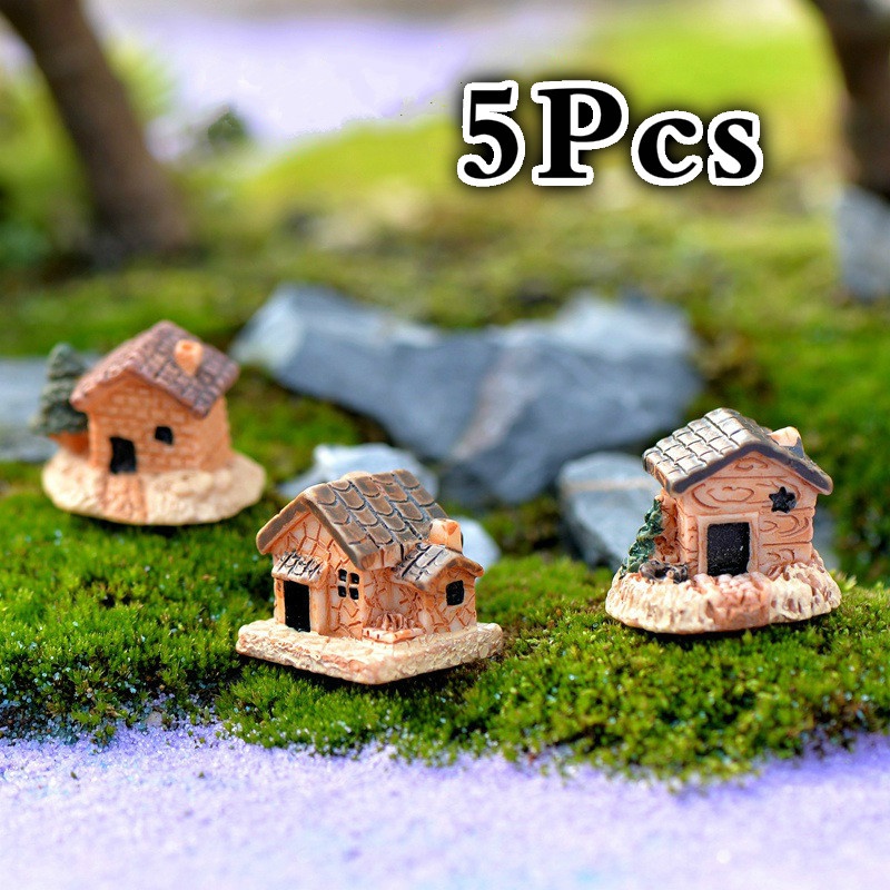 Home Decor Za - 5Pcs Mini Doll House Stone House