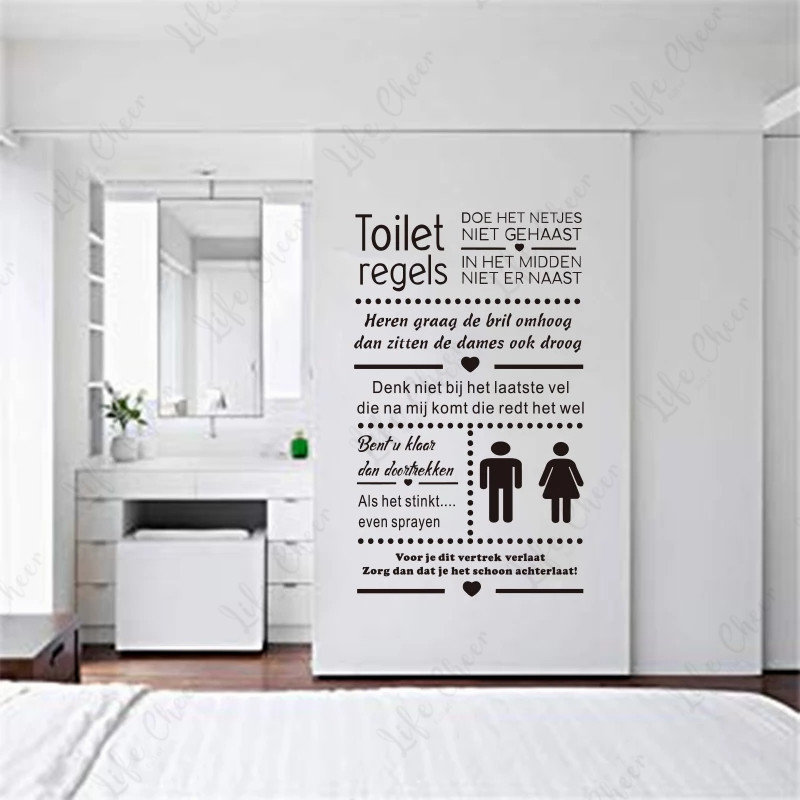 Home Decor Vinyl Flooring - Family Toilet Rules Stickers Art Vinyl