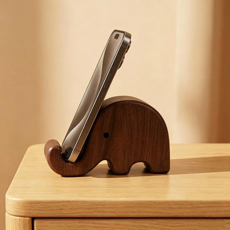 Home Decor Organizer - Simple Solid Wood Black Walnut Phone