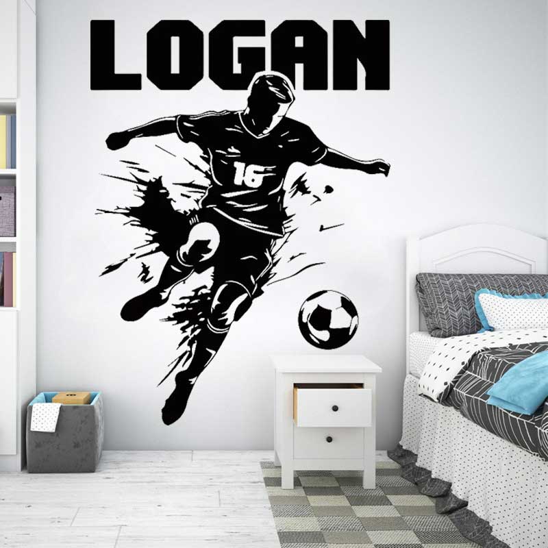 Home Decor Vinyl Flooring - Personalized soccer player vinyl wall sticker