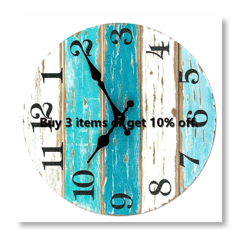 Wall Clock Silent - Wall Clock-Beach Themed Blue Wall Clocks