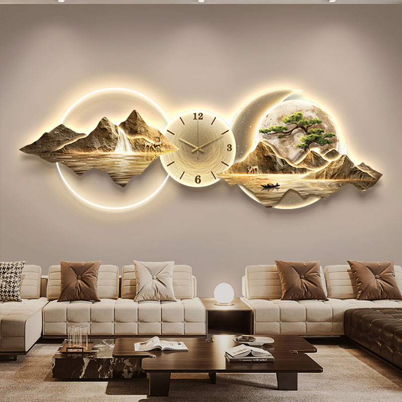 Wall Clock Silent - Living Room Wall Clocks Art Mural