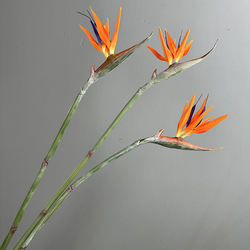 Home Decor Orange - 4pcs 97cm Artificial Paradise Bird Branch