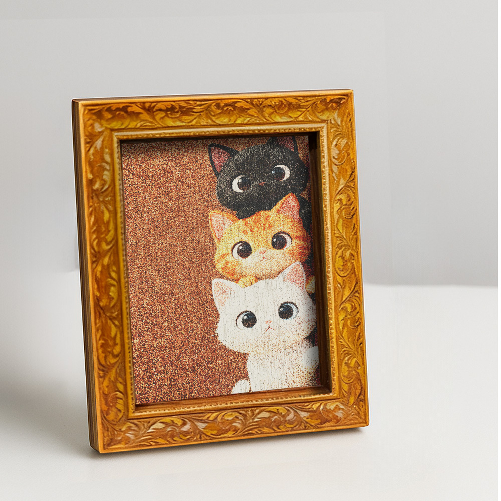 Cute Peeping Cat Wooden Fridge - Home Decor Orange ulasan dan harga
