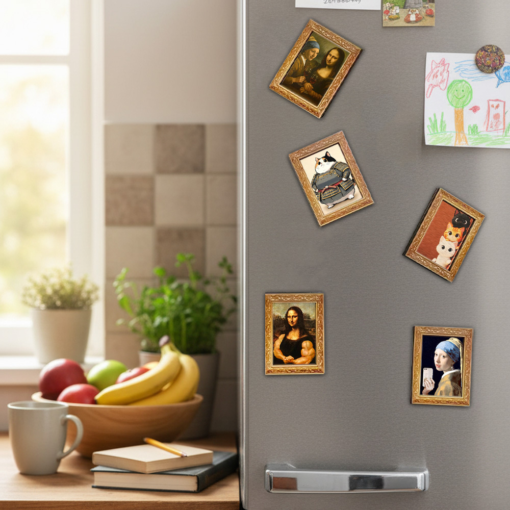 Cute Peeping Cat Wooden Fridge - Home Decor Orange ulasan dan harga