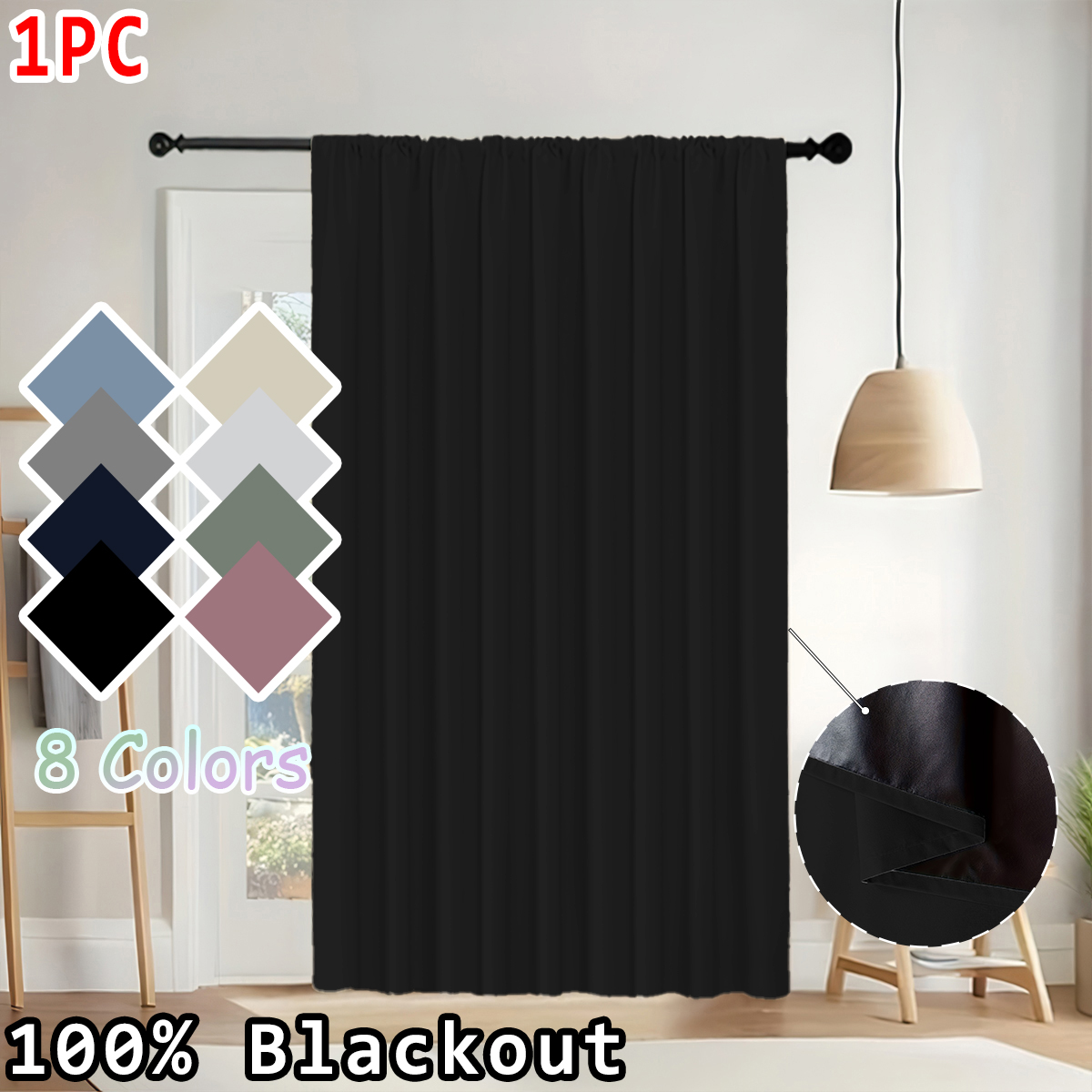 1 Piece of Simple Solid Color  - Home Decor Curtains ulasan dan harga