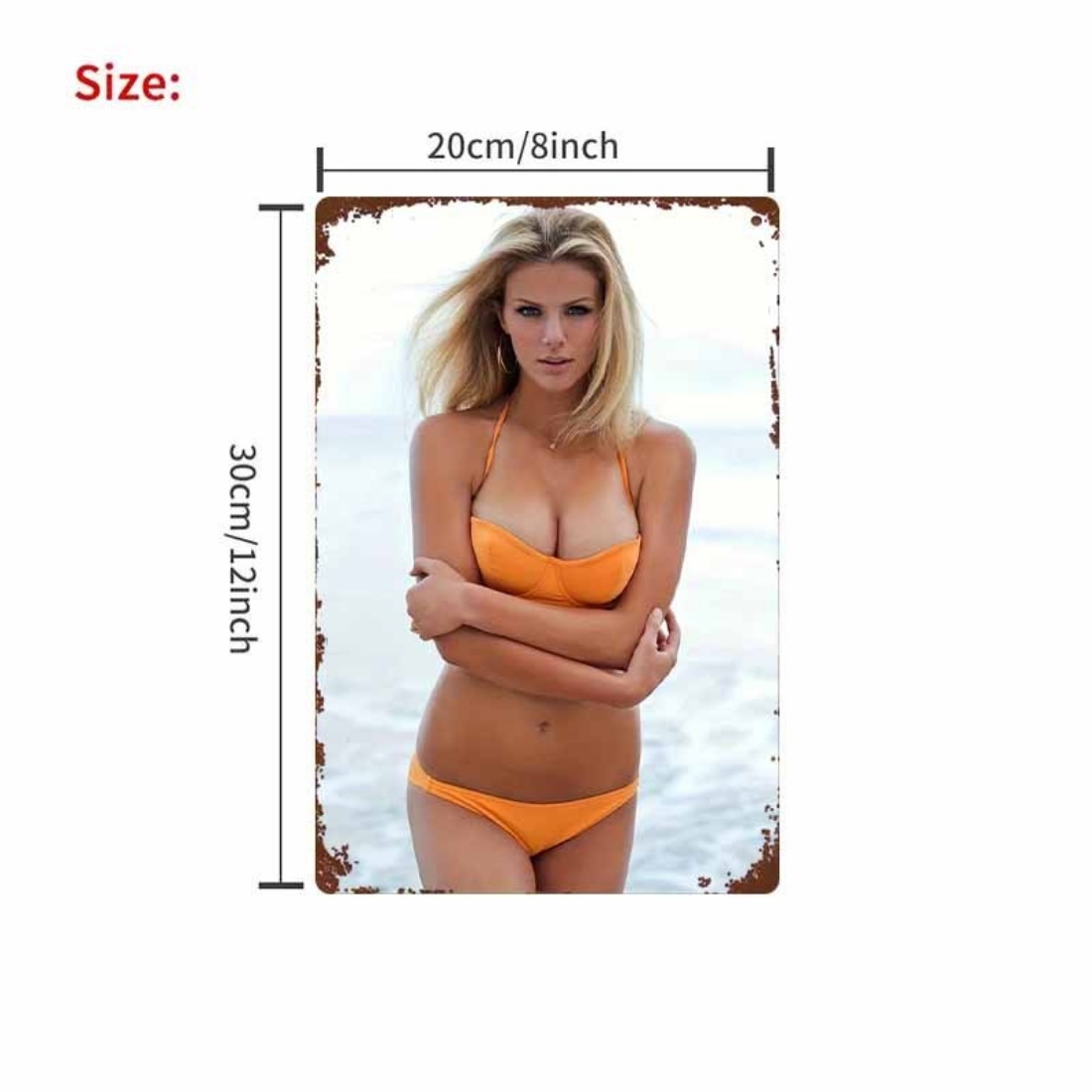 Vintage Orange Bikini Beach Gi - Home Decor Orange ulasan dan harga
