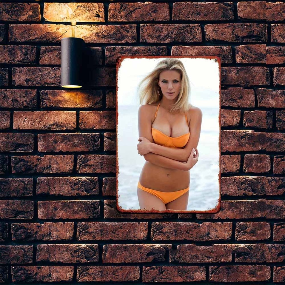 Vintage Orange Bikini Beach Gi - Home Decor Orange ulasan dan harga