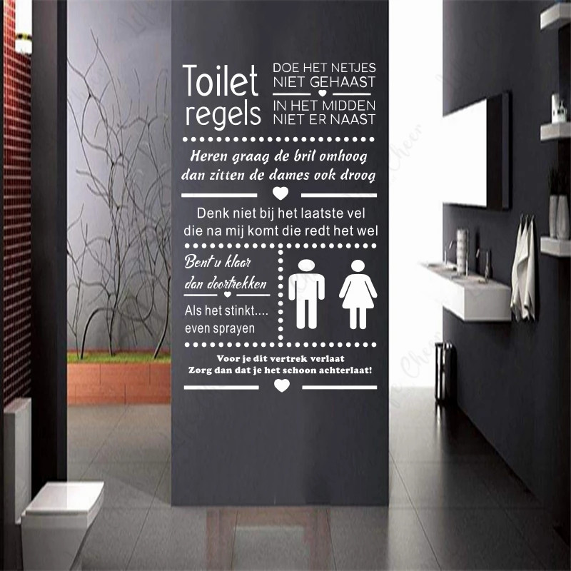 Family Toilet Rules Stickers A - Home Decor Vinyl Flooring ulasan dan harga