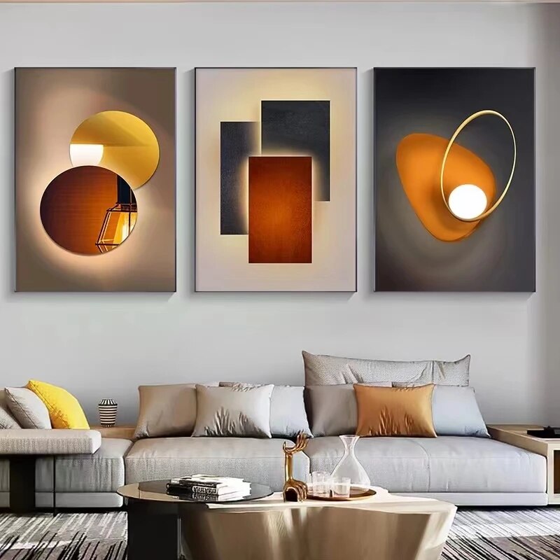 Modern Minimalist Abstract Geo - Home Decor Orange ulasan dan harga