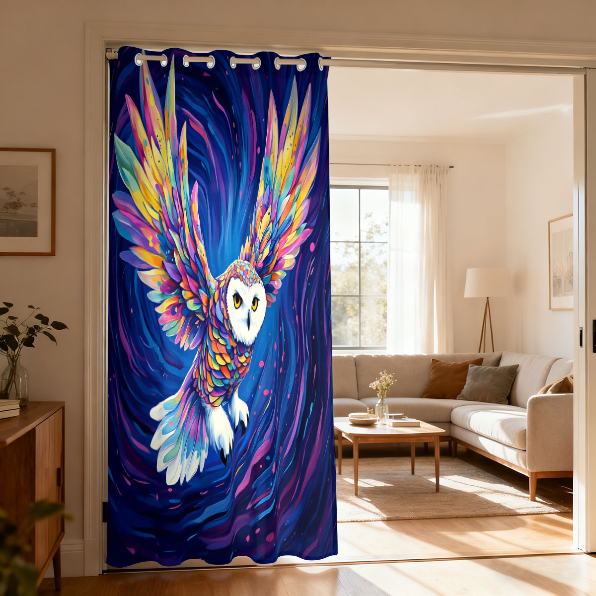 1PC Colorful Starry Sky Flying - Home Decor Curtains ulasan dan harga