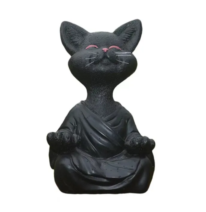 Meditation Cat Sculpture Garde - Home Decor Za ulasan dan harga