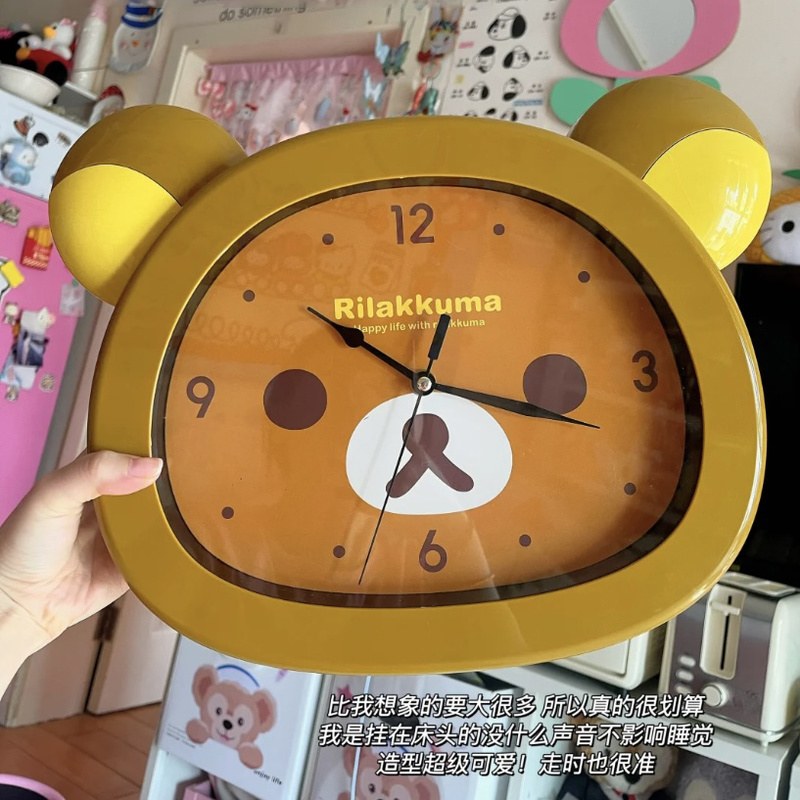 In Stock Relax Cute Bear Carto - Wall Clock Silent ulasan dan harga