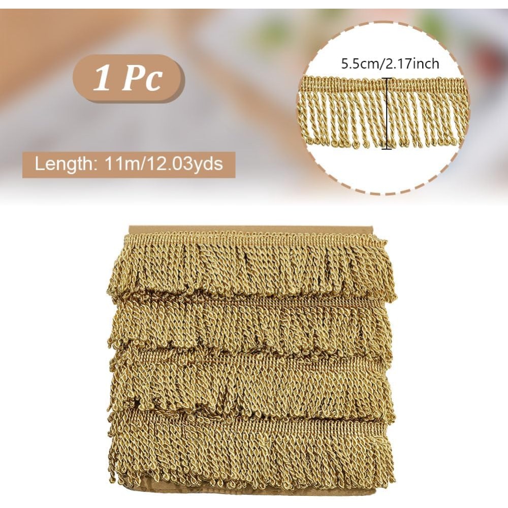 12 Yardsx2.2Inch Fringe Trim C - Home Decor Curtains ulasan dan harga
