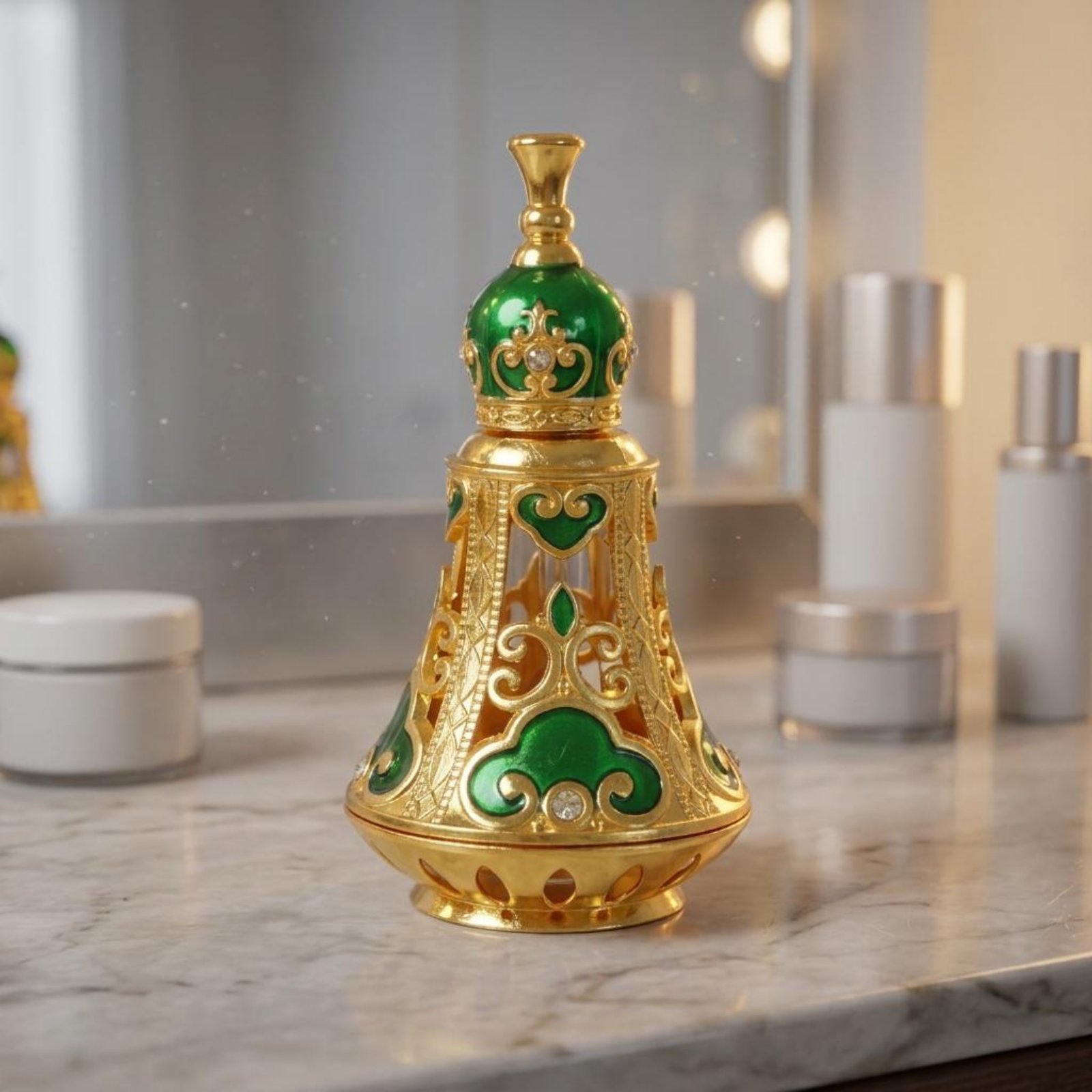 Ornate Perfume Bottle Faceted  - Home Decor Glass ulasan dan harga