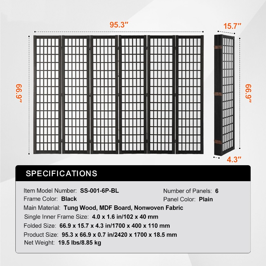 6 Panel Japanese Room Divider  - Home Decor Wall Panels ulasan dan harga