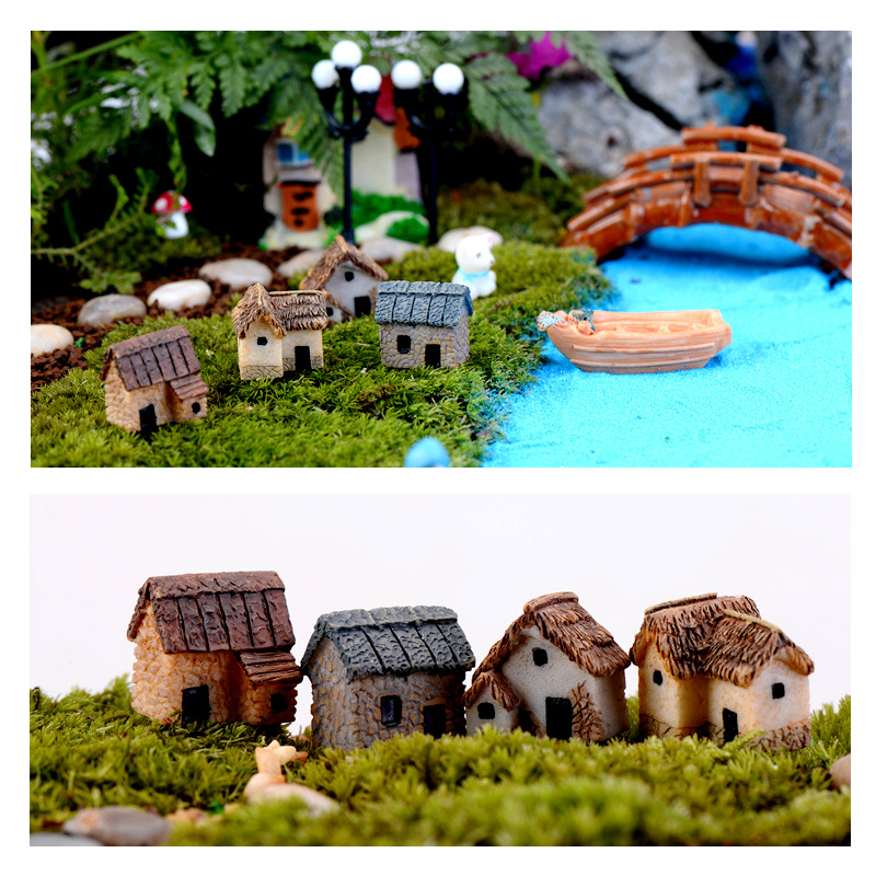 Mini Small House Figurine Resi - Home Decor Za ulasan dan harga