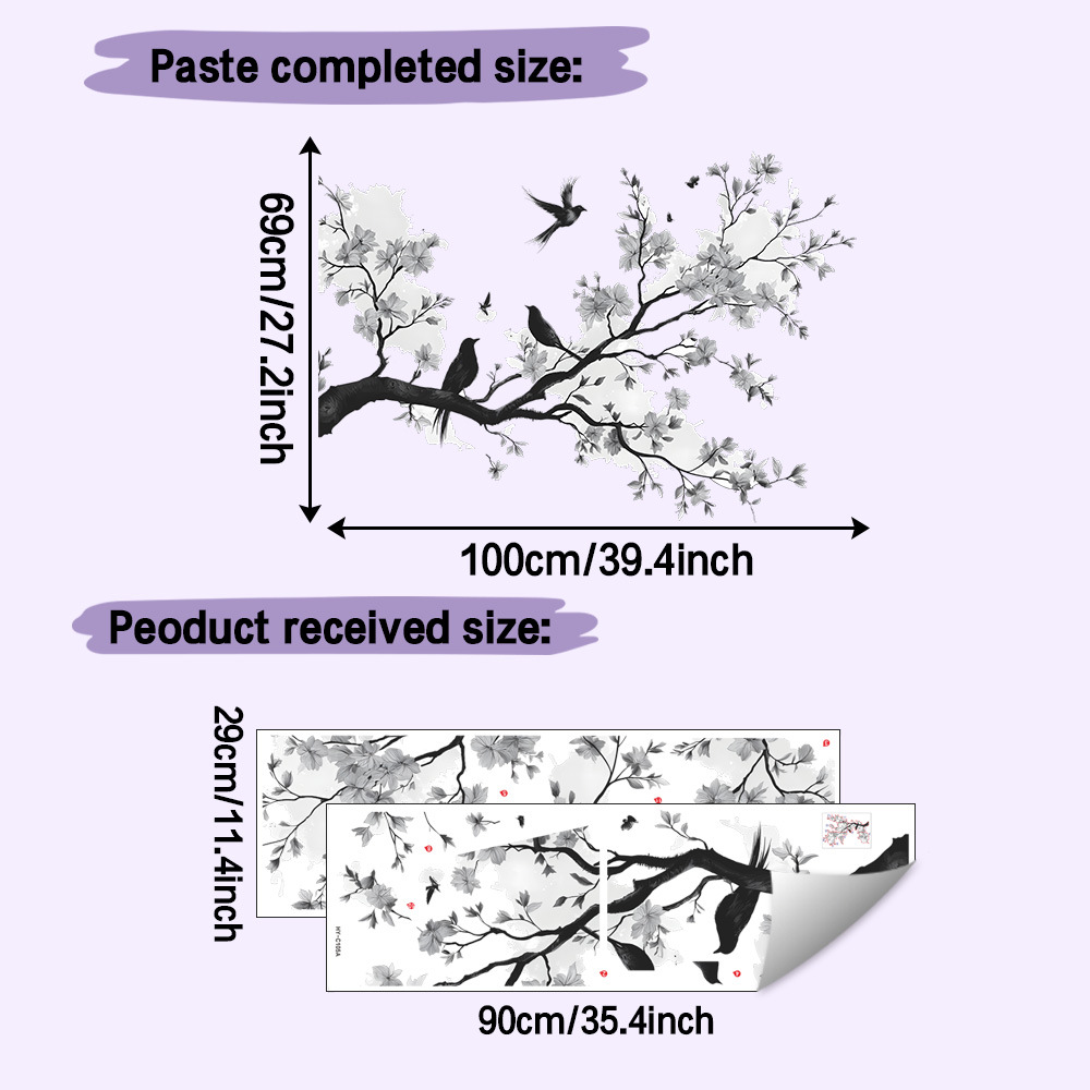 Black White Flowers Wall Stick - Home Decor Reviews ulasan dan harga