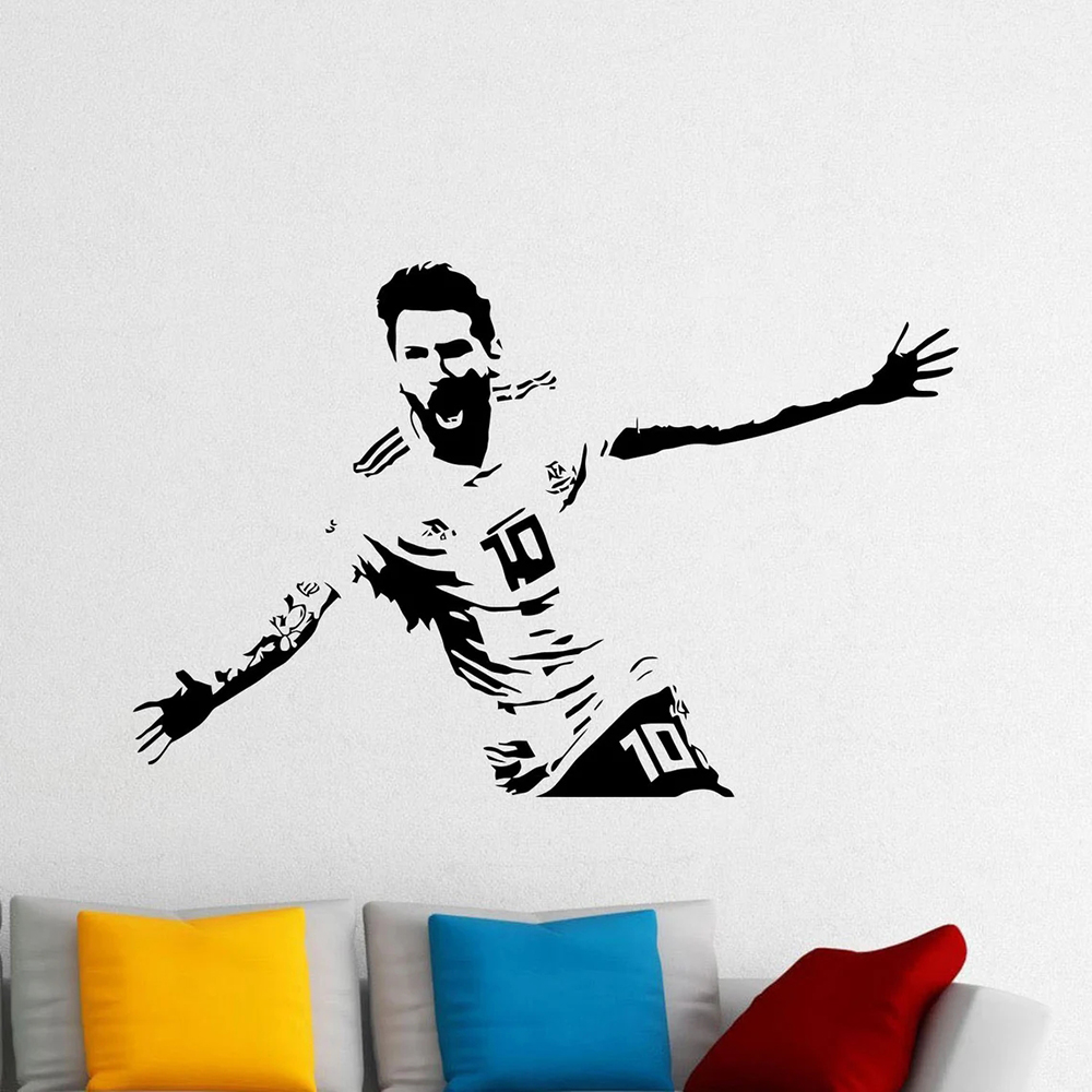 Messi Wall Decal Vinyl Sticker - Home Decor Vinyl Flooring ulasan dan harga