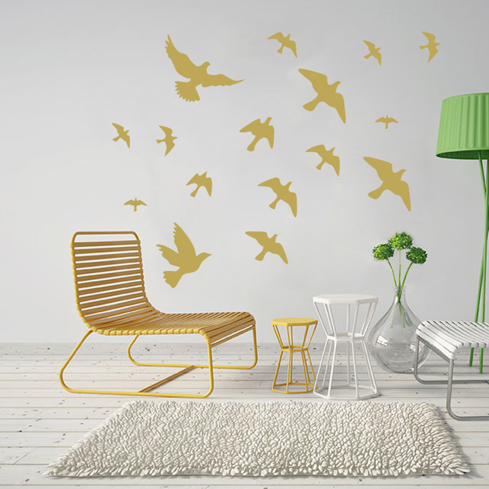 12Pcs/set Bird Wall Stickers H - Home Decor Vinyl Flooring ulasan dan harga