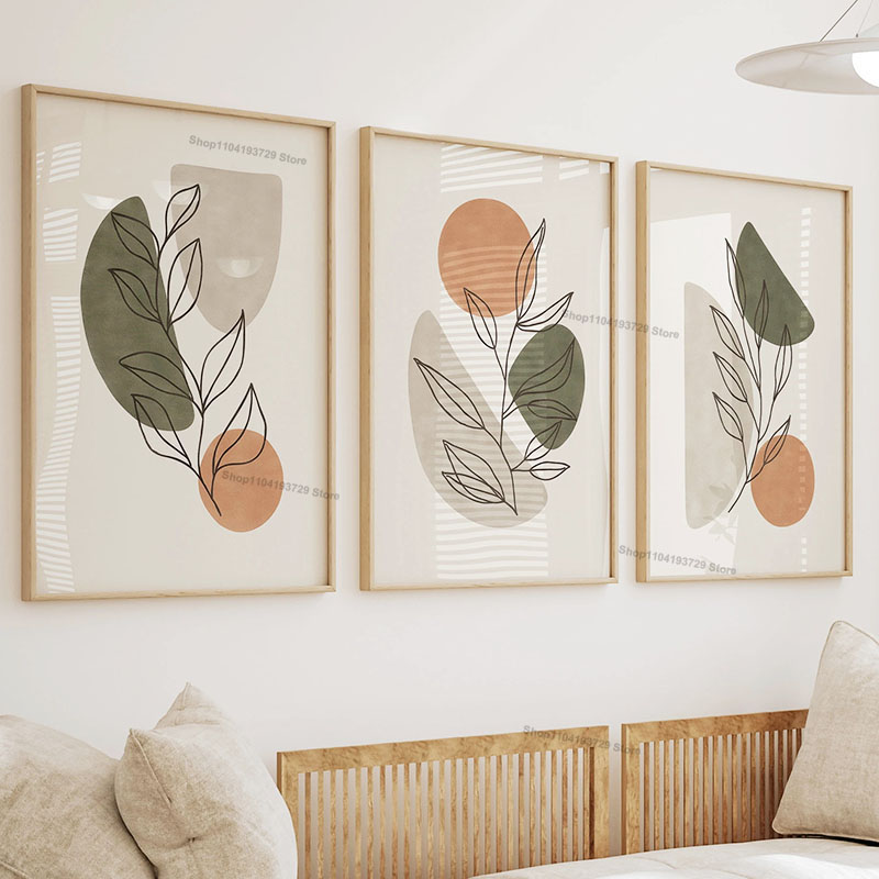Boho Green Orange Leaf Sun Rai - Home Decor Orange ulasan dan harga