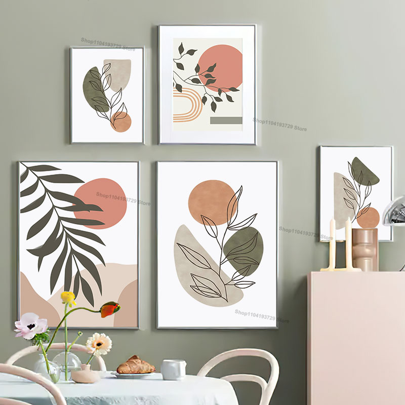 Boho Green Orange Leaf Sun Rai - Home Decor Orange ulasan dan harga