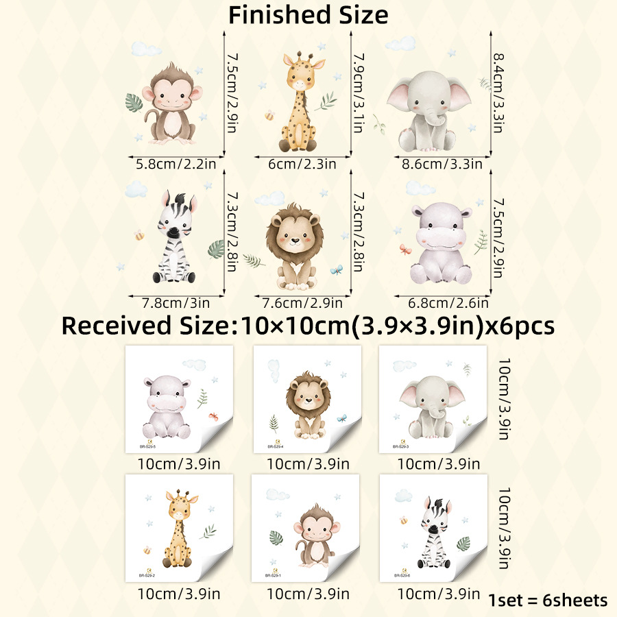 Cartoon Animals Switch Wall St - Home Decor Vinyl Flooring ulasan dan harga
