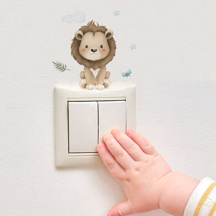 Cartoon Animals Switch Wall St - Home Decor Vinyl Flooring ulasan dan harga