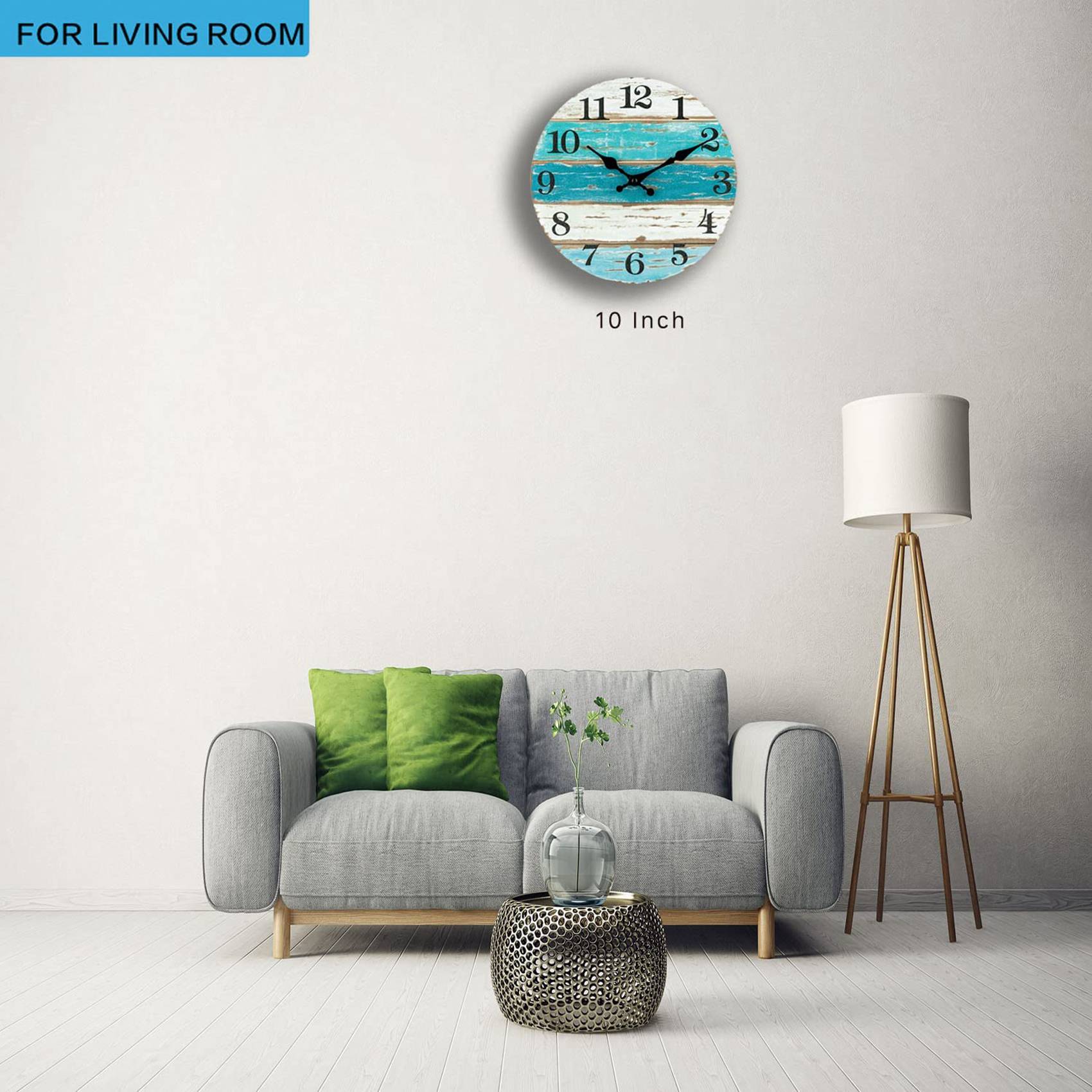 Wall Clock-Beach Themed Blue W - Wall Clock Silent ulasan dan harga