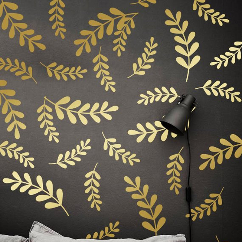Botanical Leaf Floral Wall Sti - Home Decor Vinyl Flooring ulasan dan harga