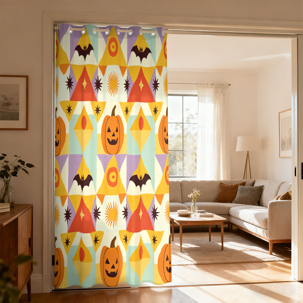 1pc Halloween pumpkin bat geom - Home Decor Curtains ulasan dan harga