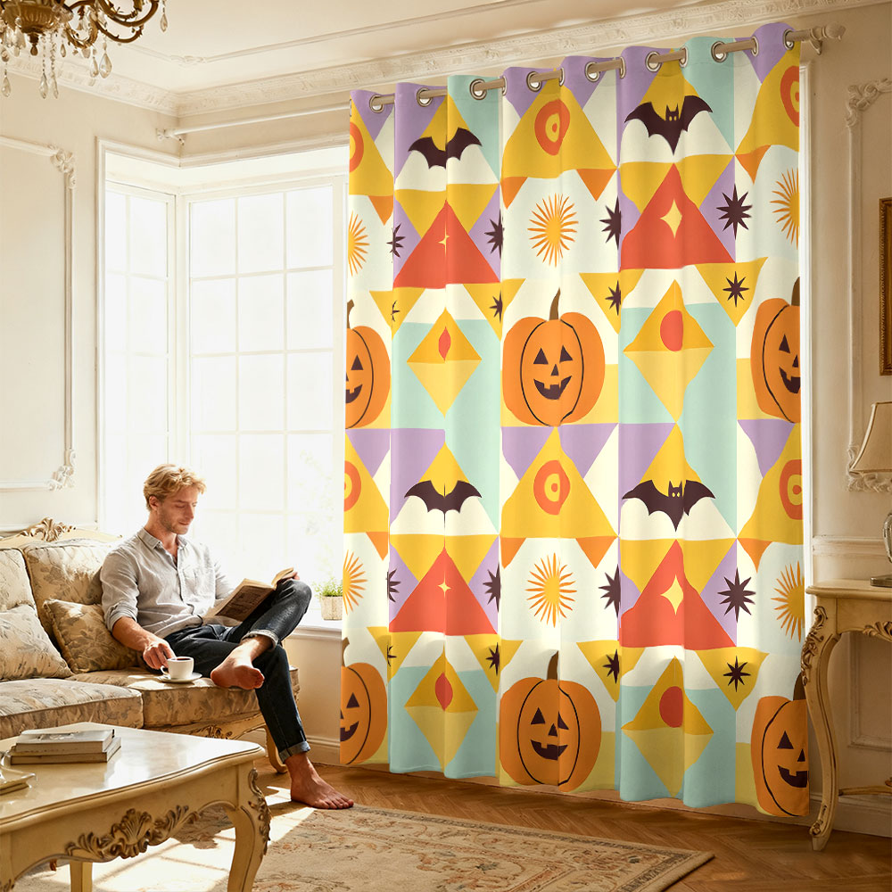 1pc Halloween pumpkin bat geom - Home Decor Curtains ulasan dan harga