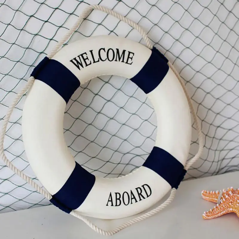 Nautical Life Ring Buoy Welcom - Home Decor Za ulasan dan harga