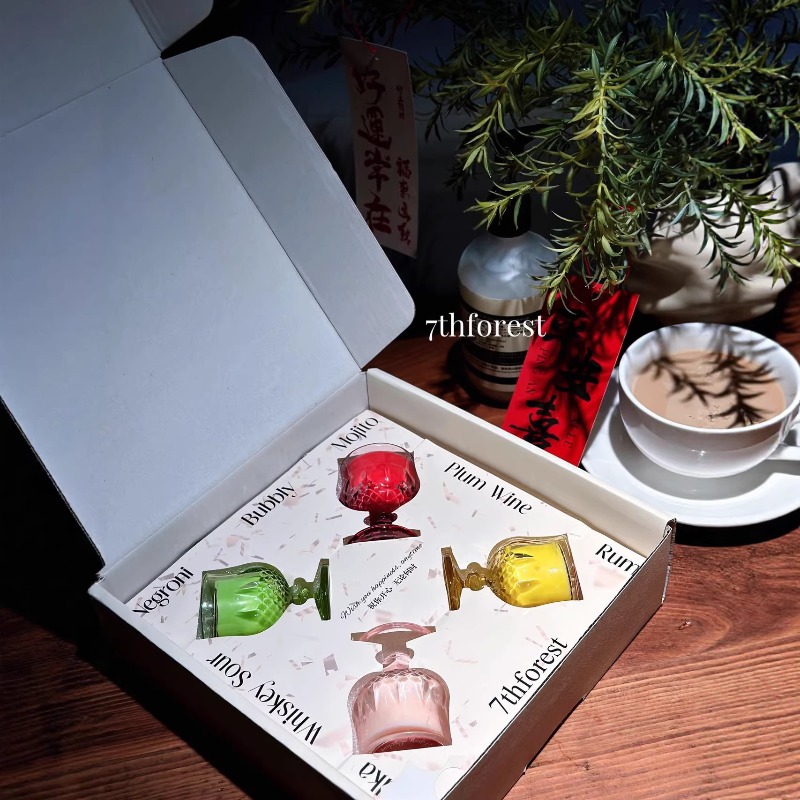 Scented Candle Gift Set Wine G - Home Decor Glass ulasan dan harga