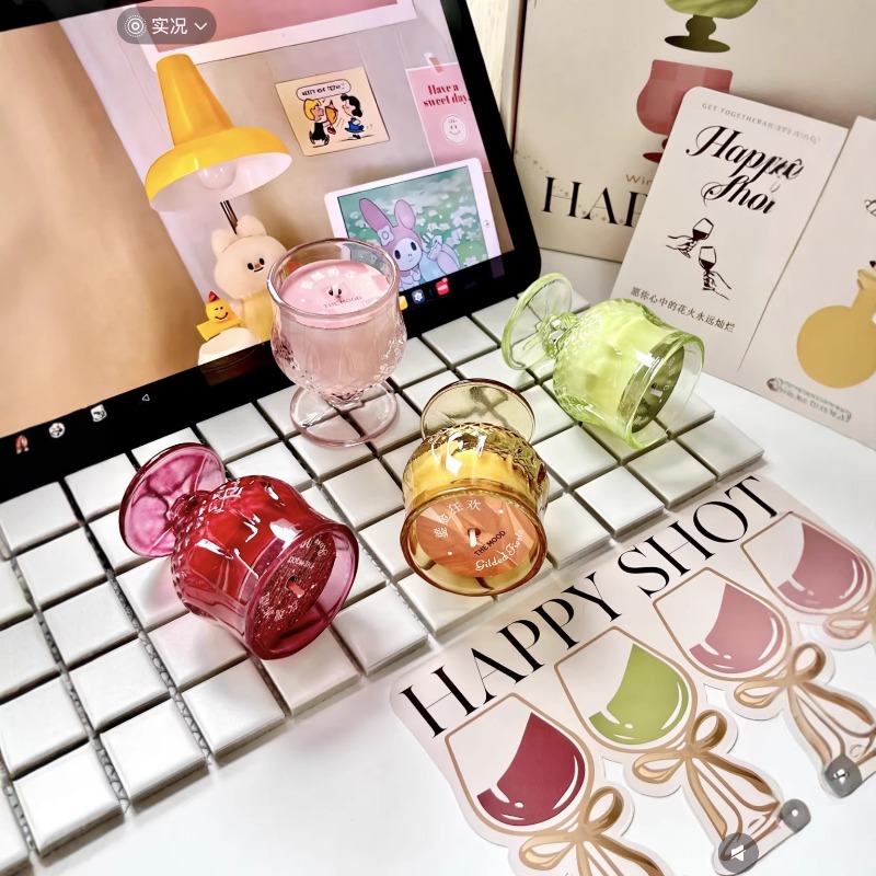 Scented Candle Gift Set Wine G - Home Decor Glass ulasan dan harga
