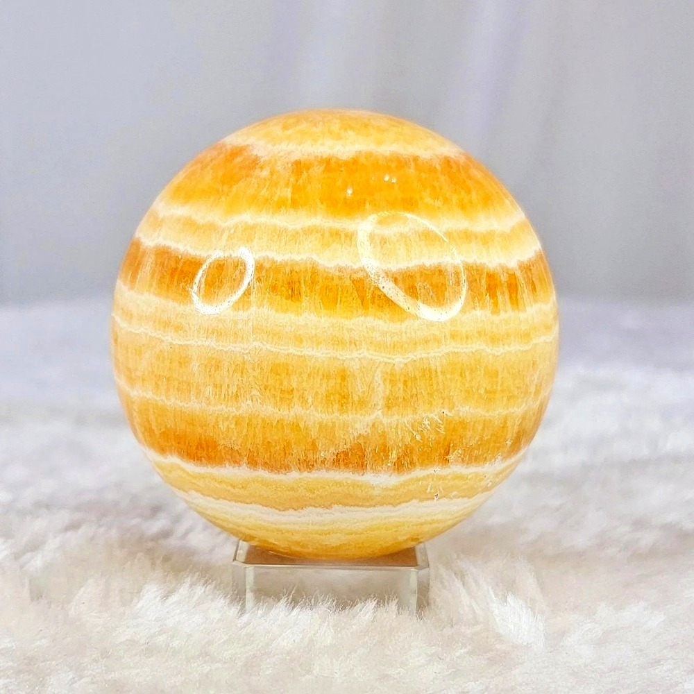 6.5-7cm  Yellow Calcite Sphere - Home Decor Orange ulasan dan harga