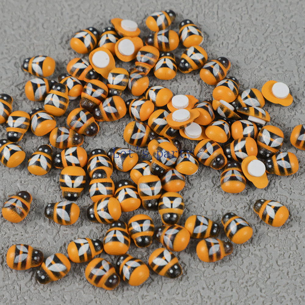 100Pcs Mini Wooden Bee Ladybug - Home Decor Za ulasan dan harga