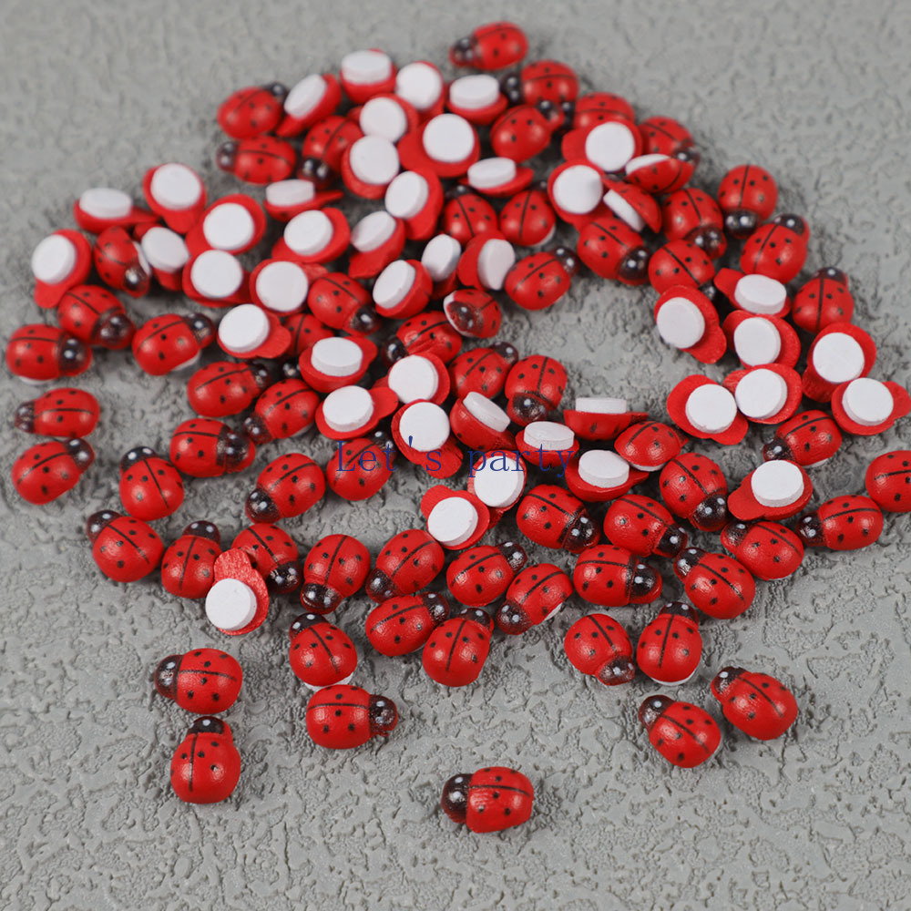 100Pcs Mini Wooden Bee Ladybug - Home Decor Za ulasan dan harga